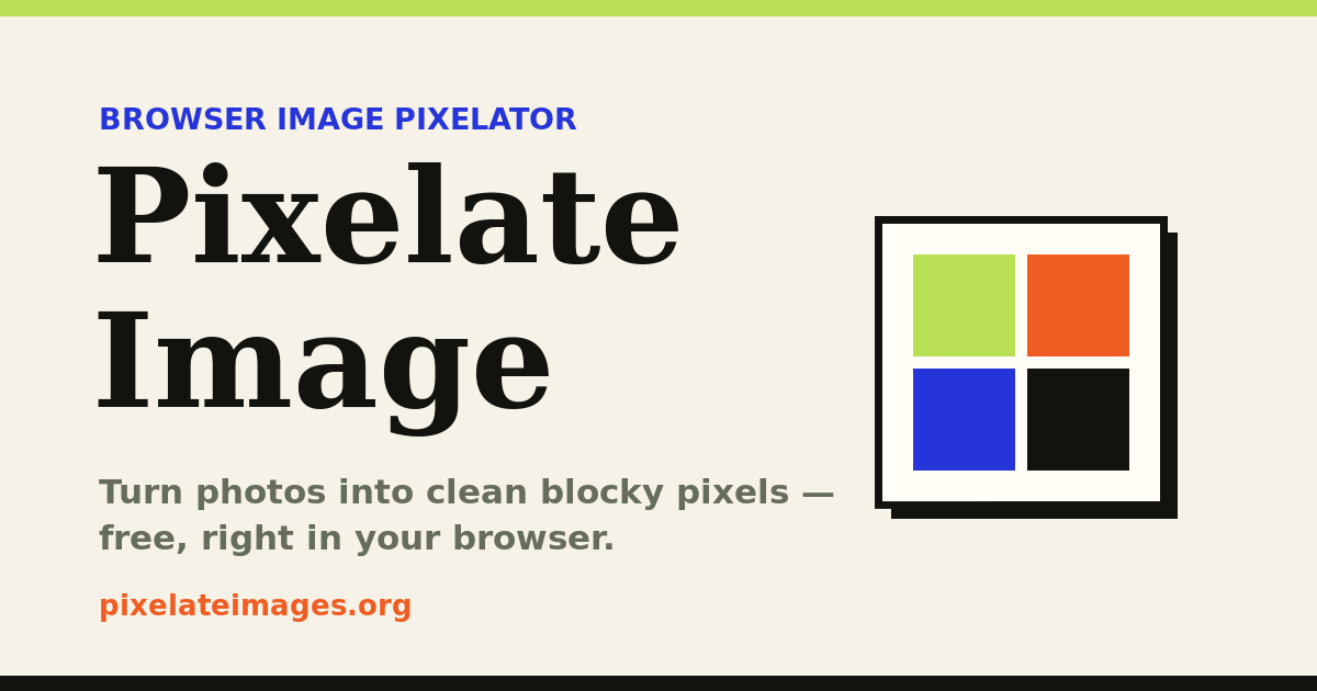 Pixelate Image Online - Browser Pixel Art Tool